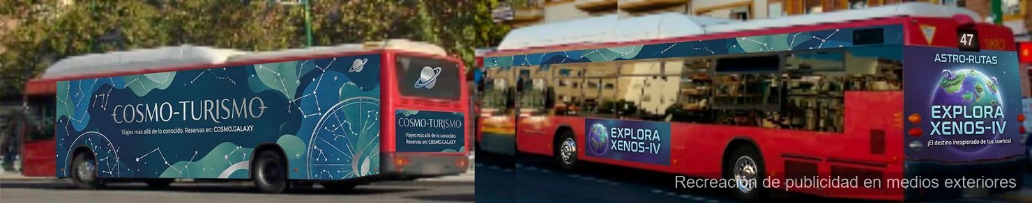 Autobuses con publicidad en el lateral y la trasera